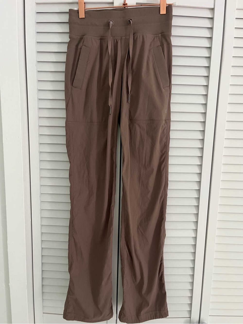 Lululemon Dance Studio Pant Women Size 0 brown Straight Leg Mid rise Drawstring